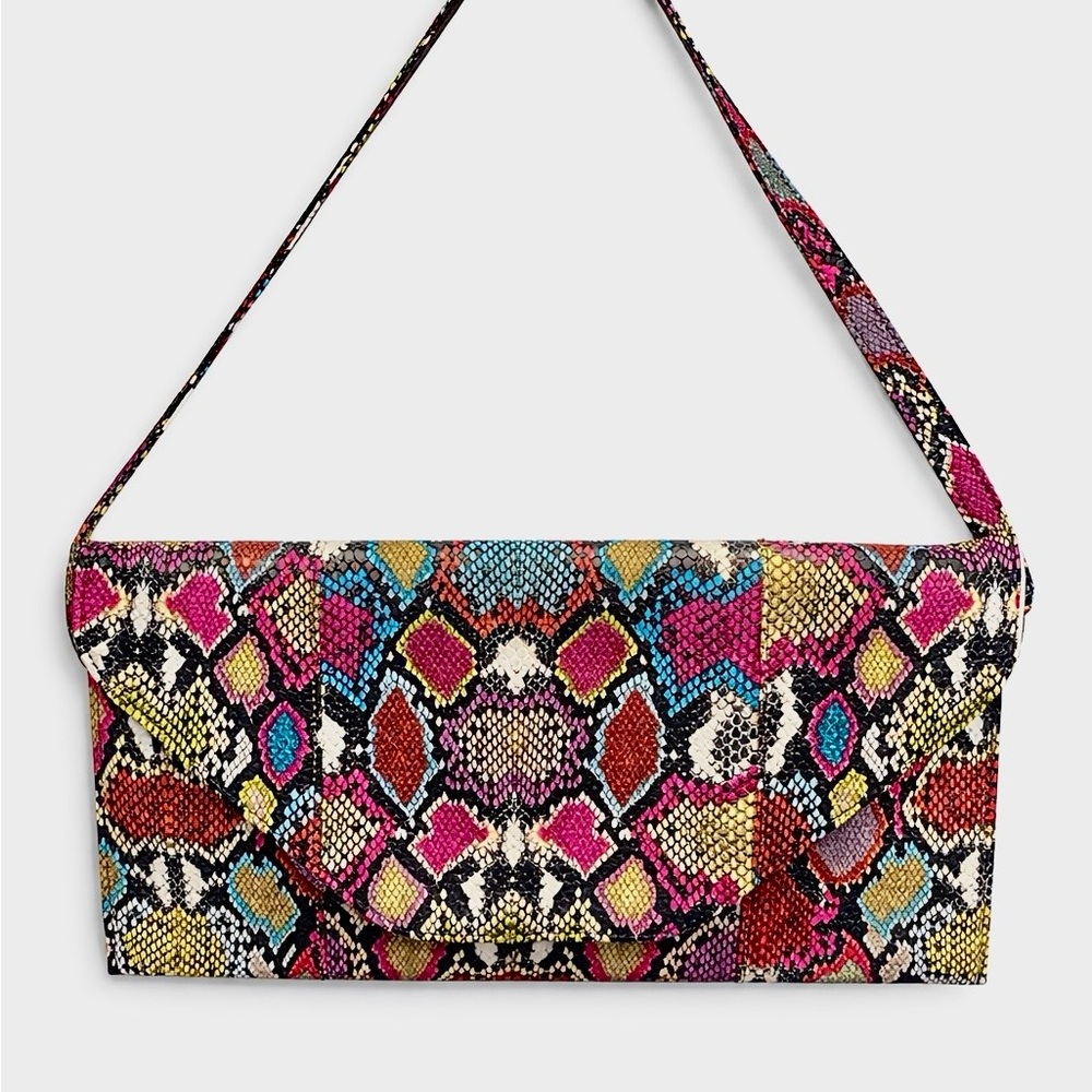 Multicolor Snake-Print Shoulder Bag